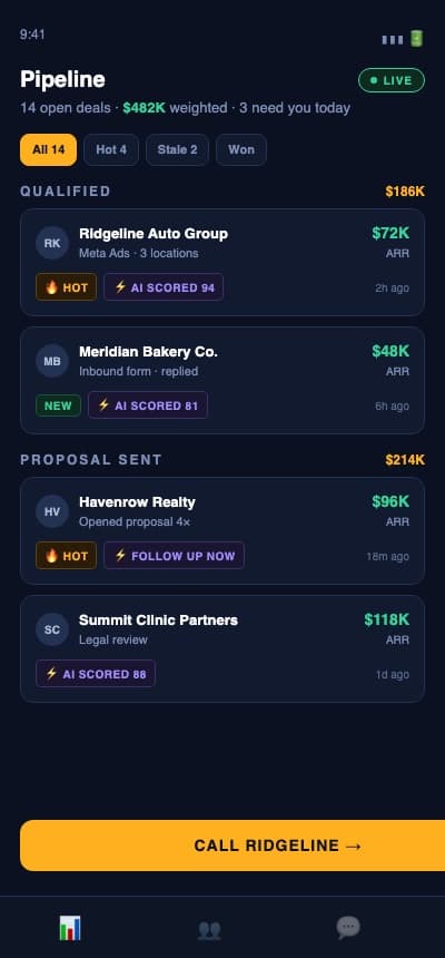 Pipeline app — AI-scored deals